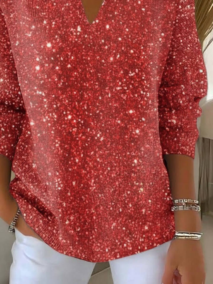 Women's Classic Casual Christmas Print Lapel Sweater