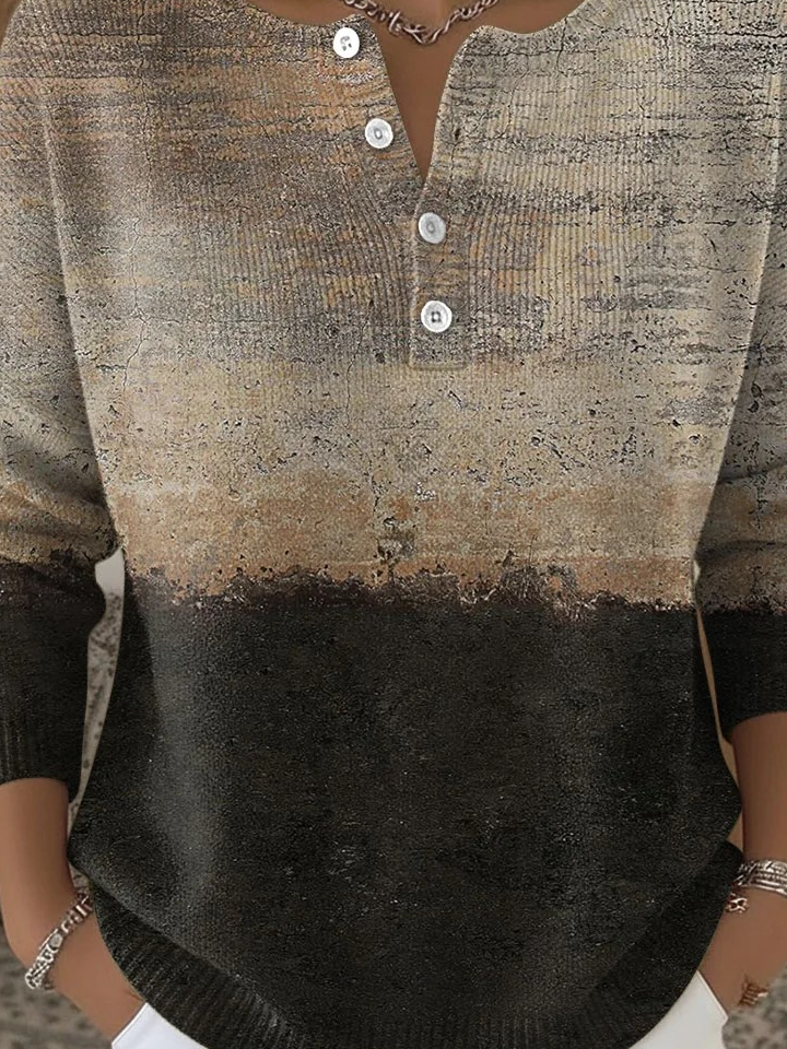 Casual Loose Geometric Crew Neck Sweater