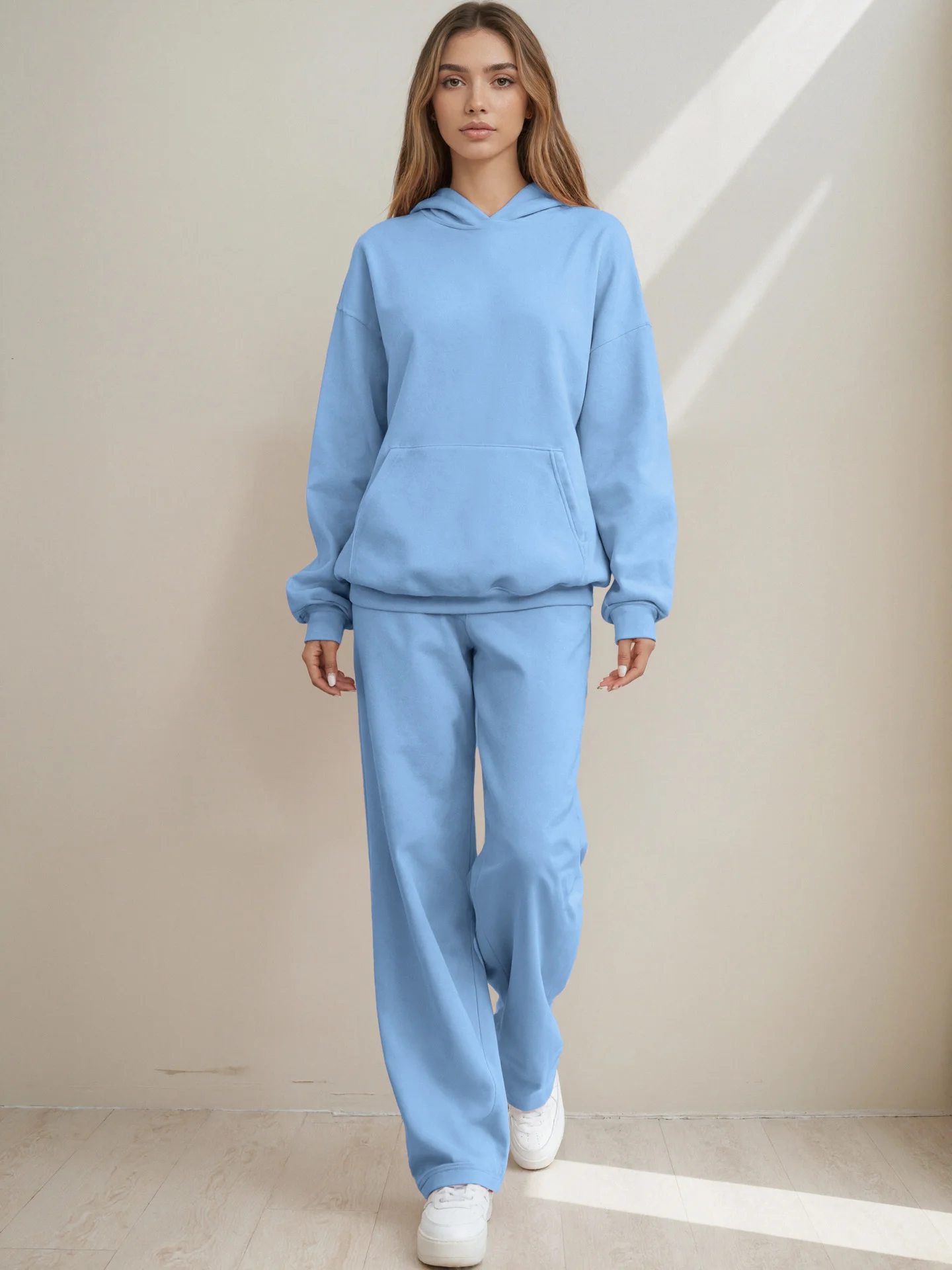 Cotton Casual Regular Fit Plain Two-Piece Set