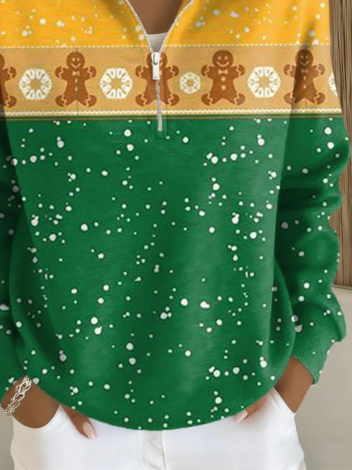 Loose Christmas Casual Half Open Collar Sweater