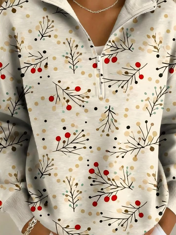 Half Open Collar Casual Christmas Loose Sweater
