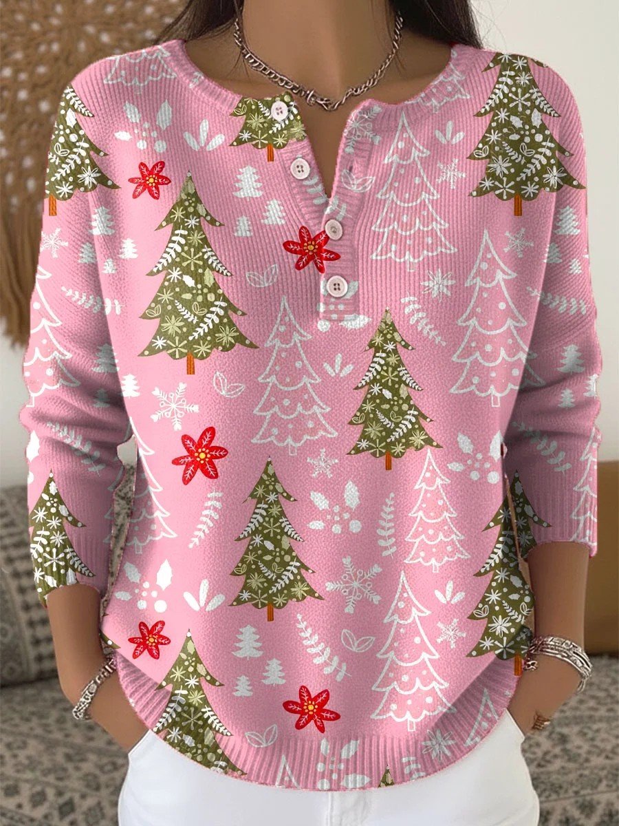 Casual Crew Neck Loose Christmas Sweater