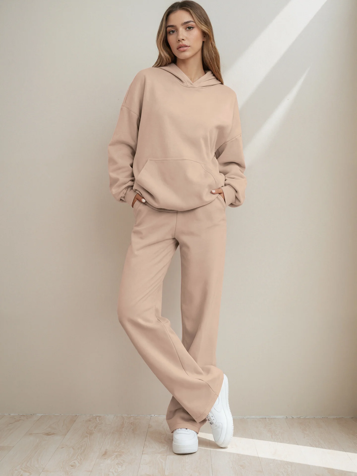 Cotton Casual Regular Fit Plain Two-Piece Set