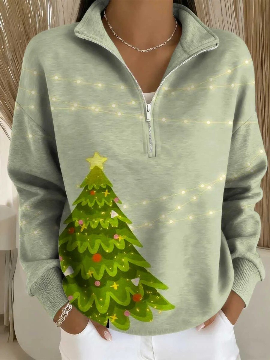 Half Open Collar Christmas Casual Loose Sweater