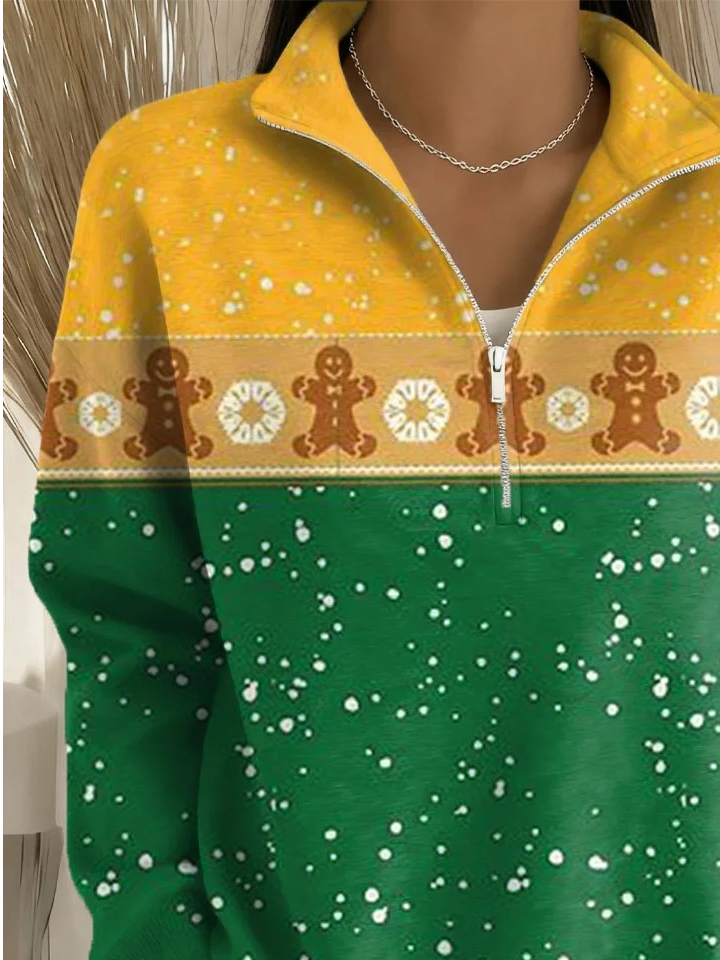 Loose Christmas Casual Half Open Collar Sweater