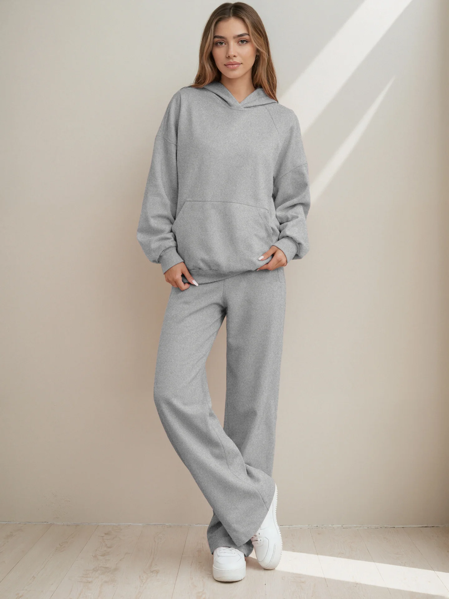 Cotton Casual Regular Fit Plain Two-Piece Set