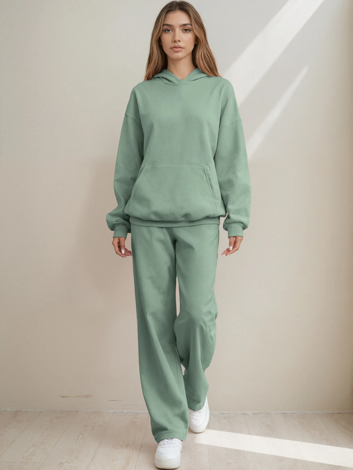 Cotton Casual Regular Fit Plain Two-Piece Set