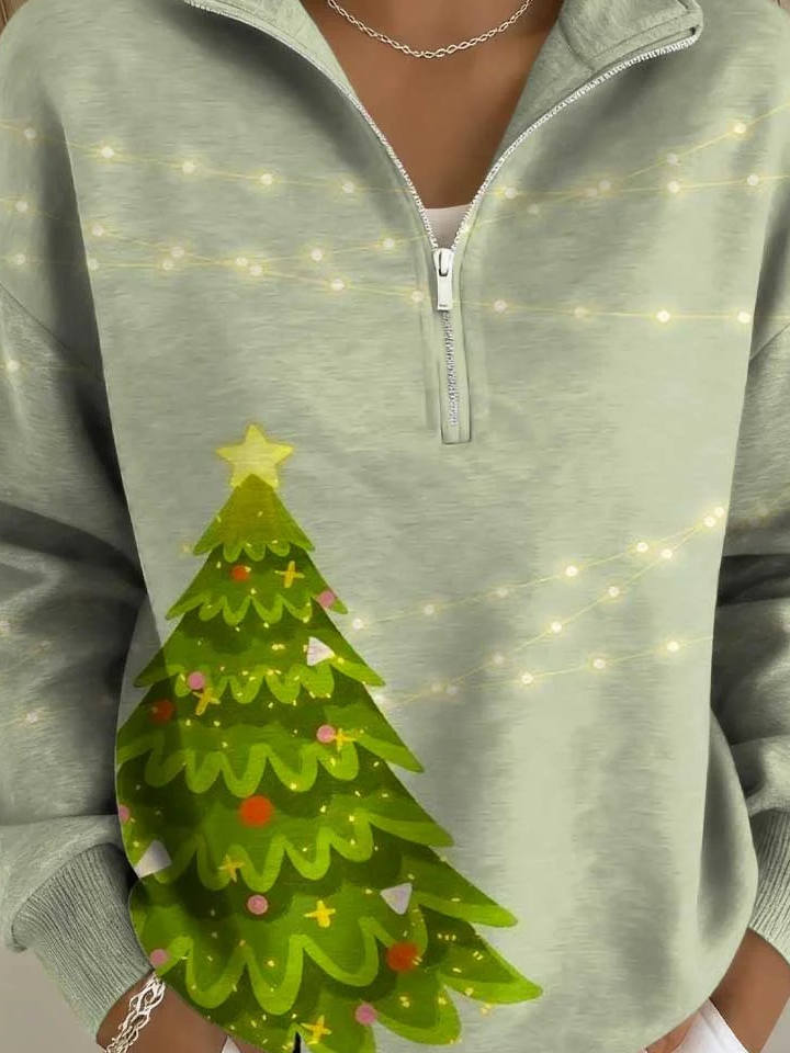 Half Open Collar Christmas Casual Loose Sweater