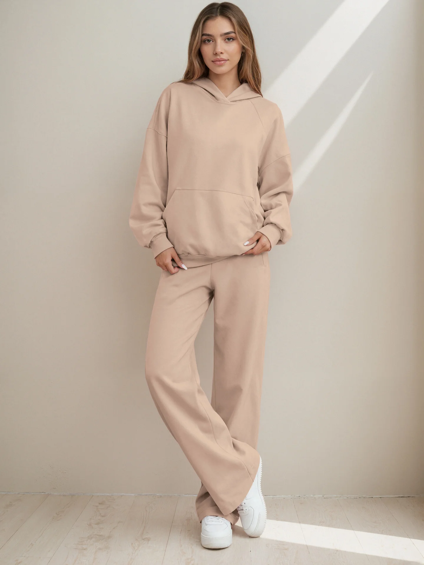 Cotton Casual Regular Fit Plain Two-Piece Set