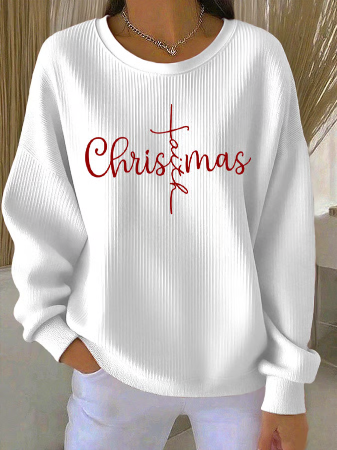 Christmas Loose Printing Casual Sweatshirt