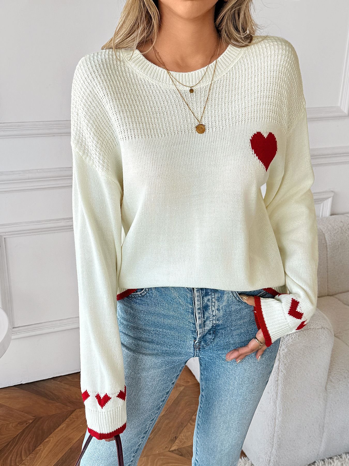 Knitted Casual Crew Neck Sweater