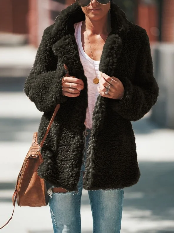 Shawl Collar Plain Urban Split Joint Jacket