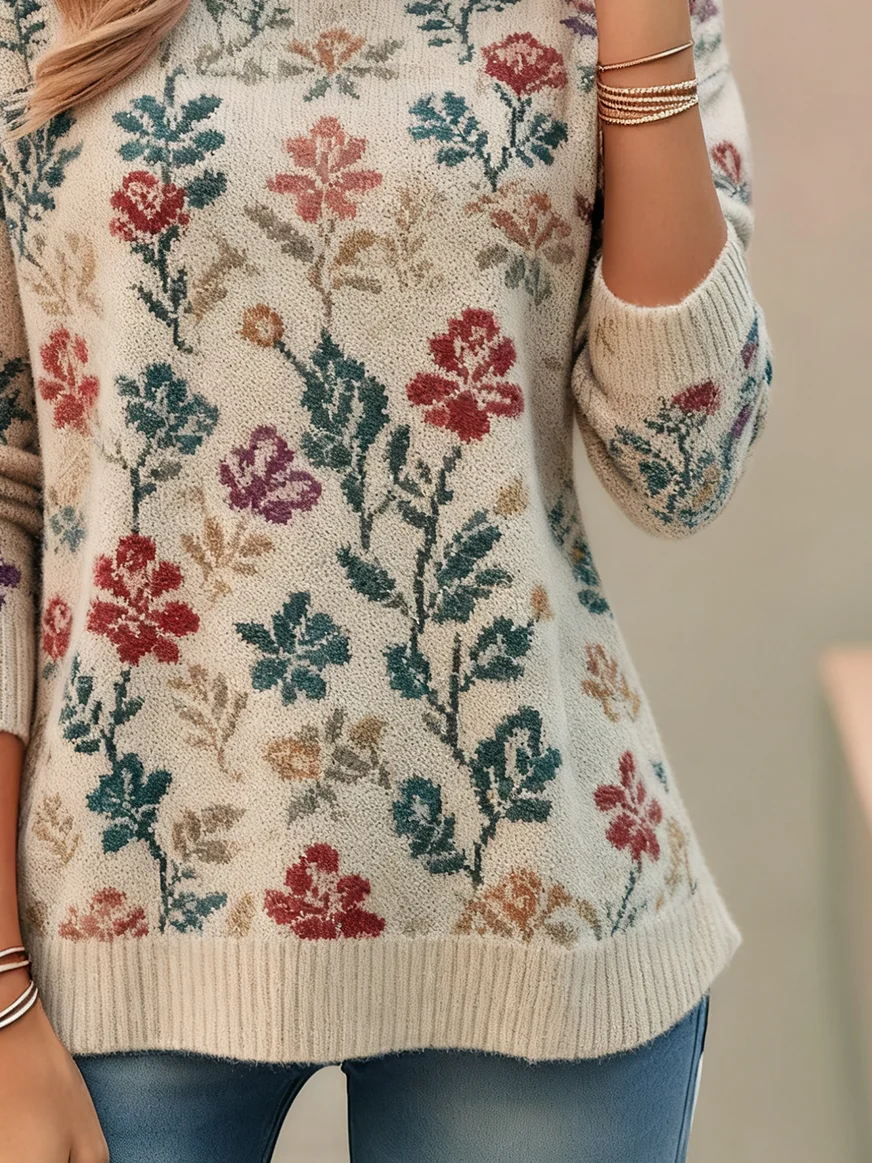 Loose Turtleneck Vintage Sweater