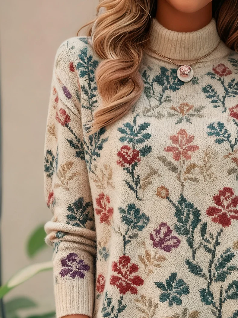 Loose Turtleneck Vintage Sweater