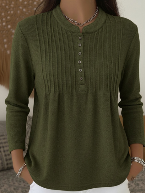 Plain Casual Knitted Others Knit Top