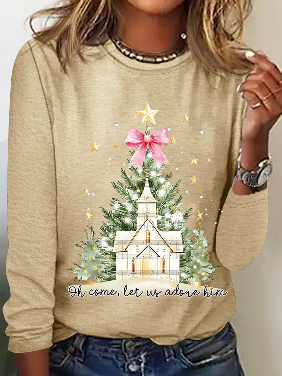 Oh Come Let Us Adore Him Long sleeve shirt