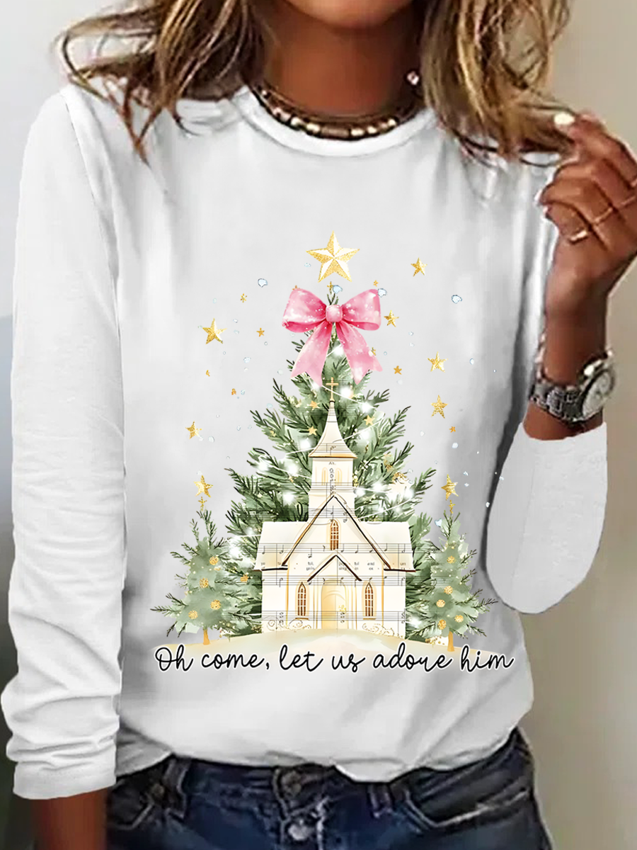 Oh Come Let Us Adore Him Long sleeve shirt