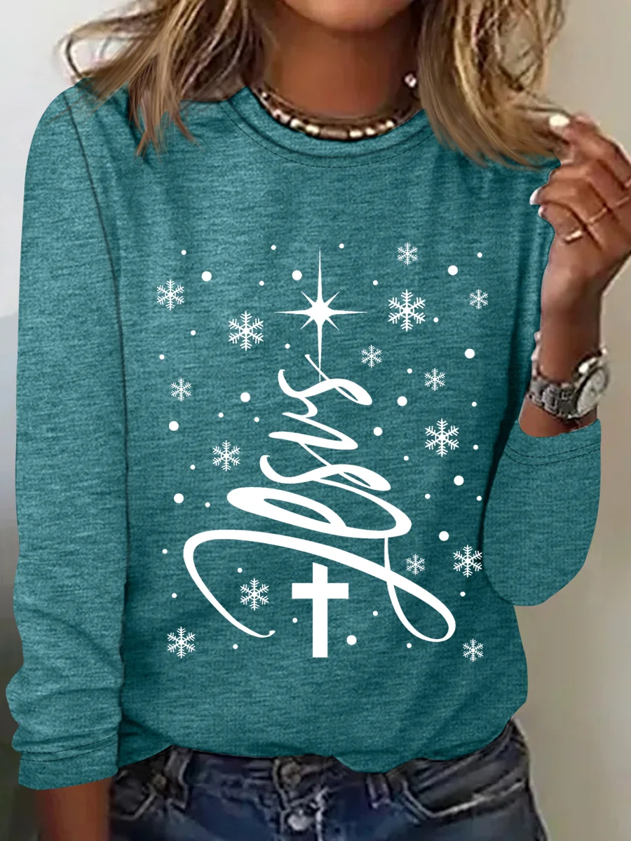 Jesus Christmas Tree Long sleeve shirt