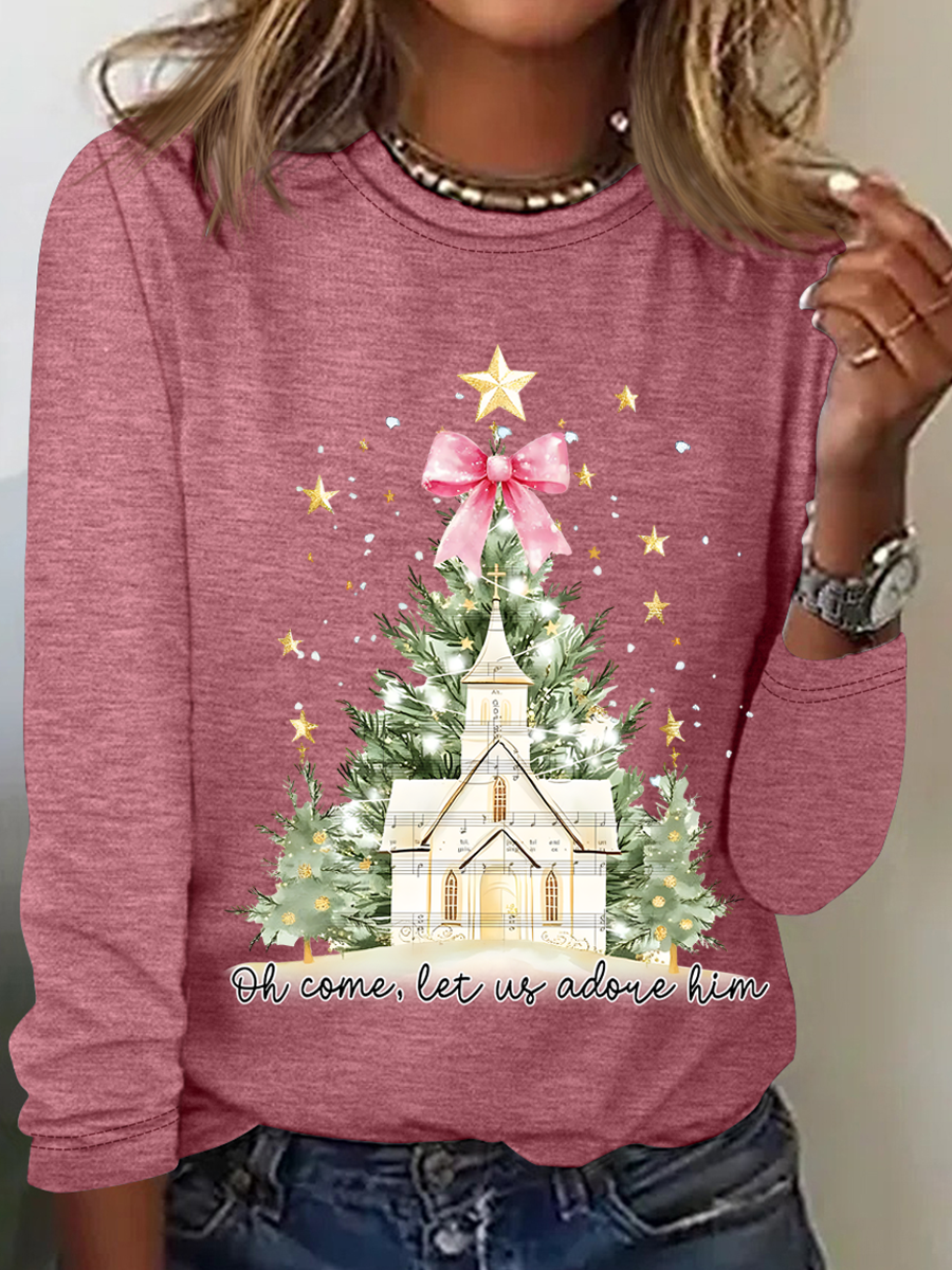 Oh Come Let Us Adore Him Long sleeve shirt