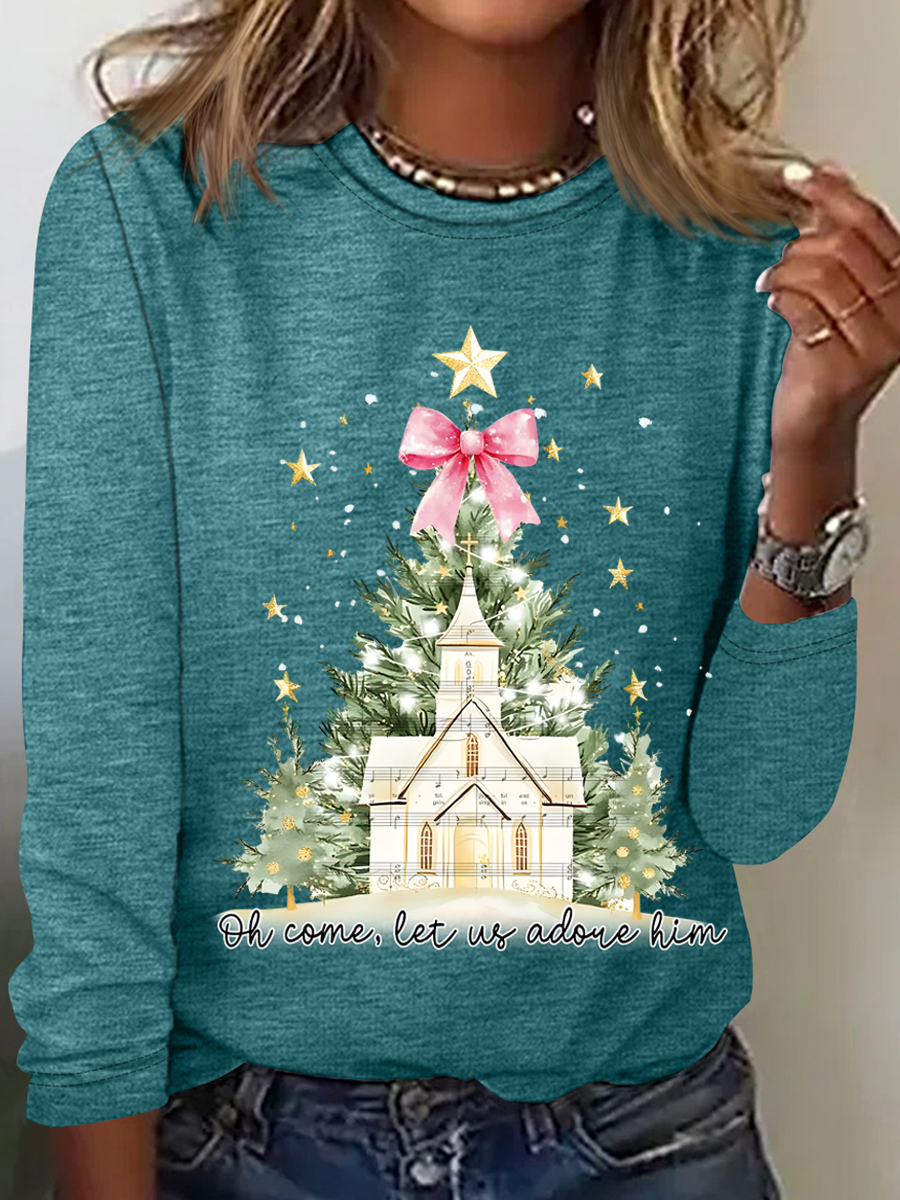 Oh Come Let Us Adore Him Long sleeve shirt