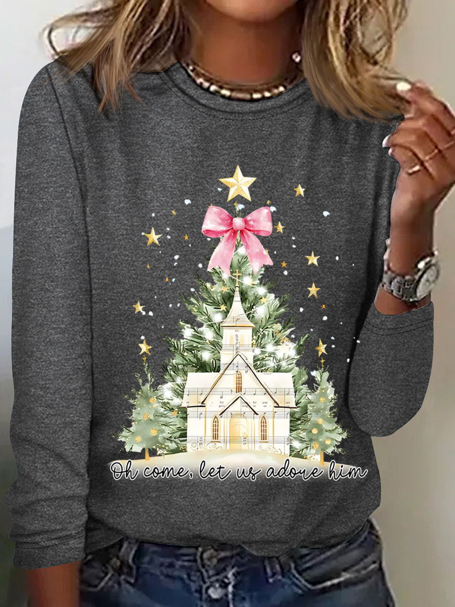 Oh Come Let Us Adore Him Long sleeve shirt