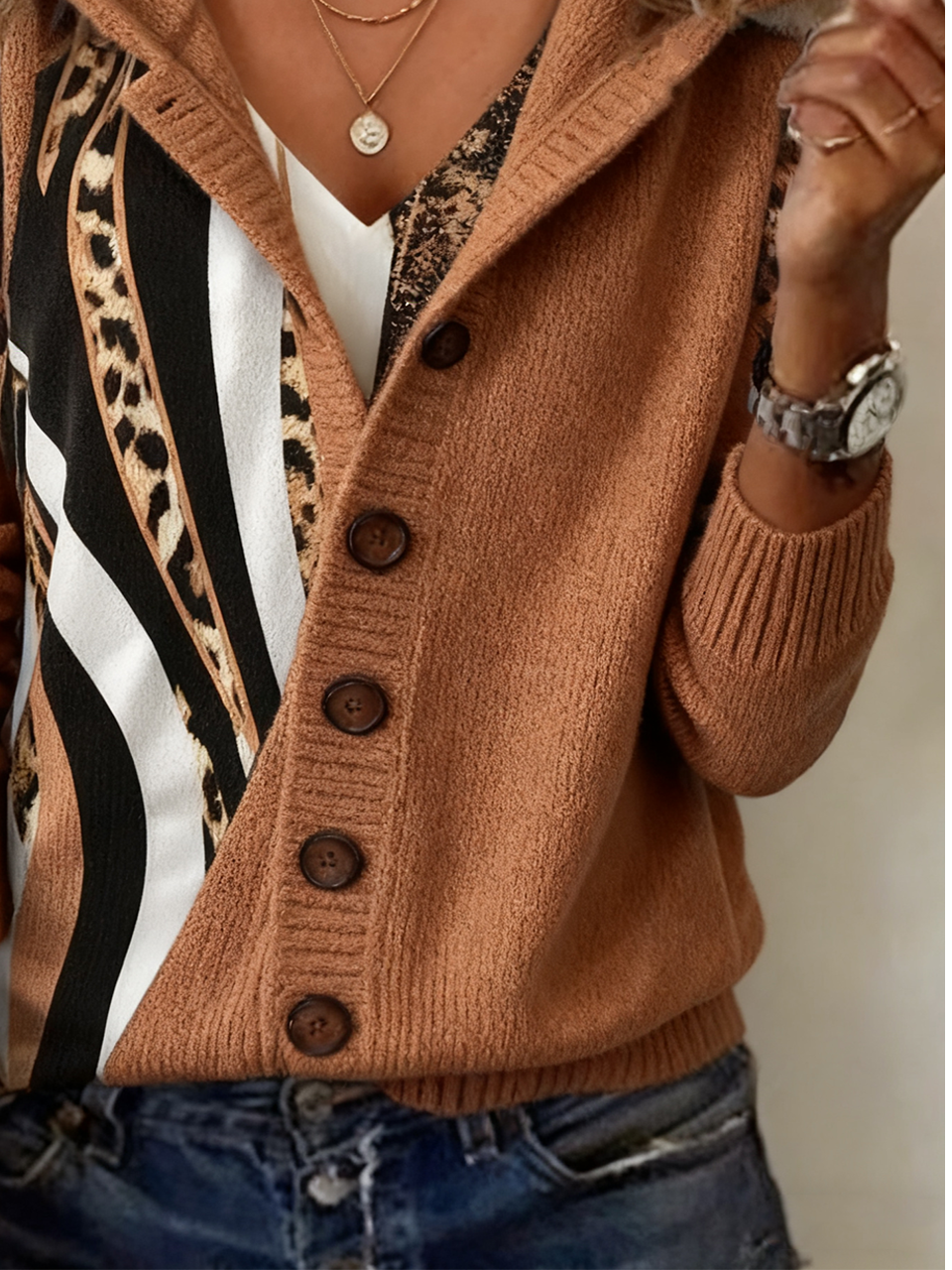 Wool/Knitting Simple Hoodie Cardigan