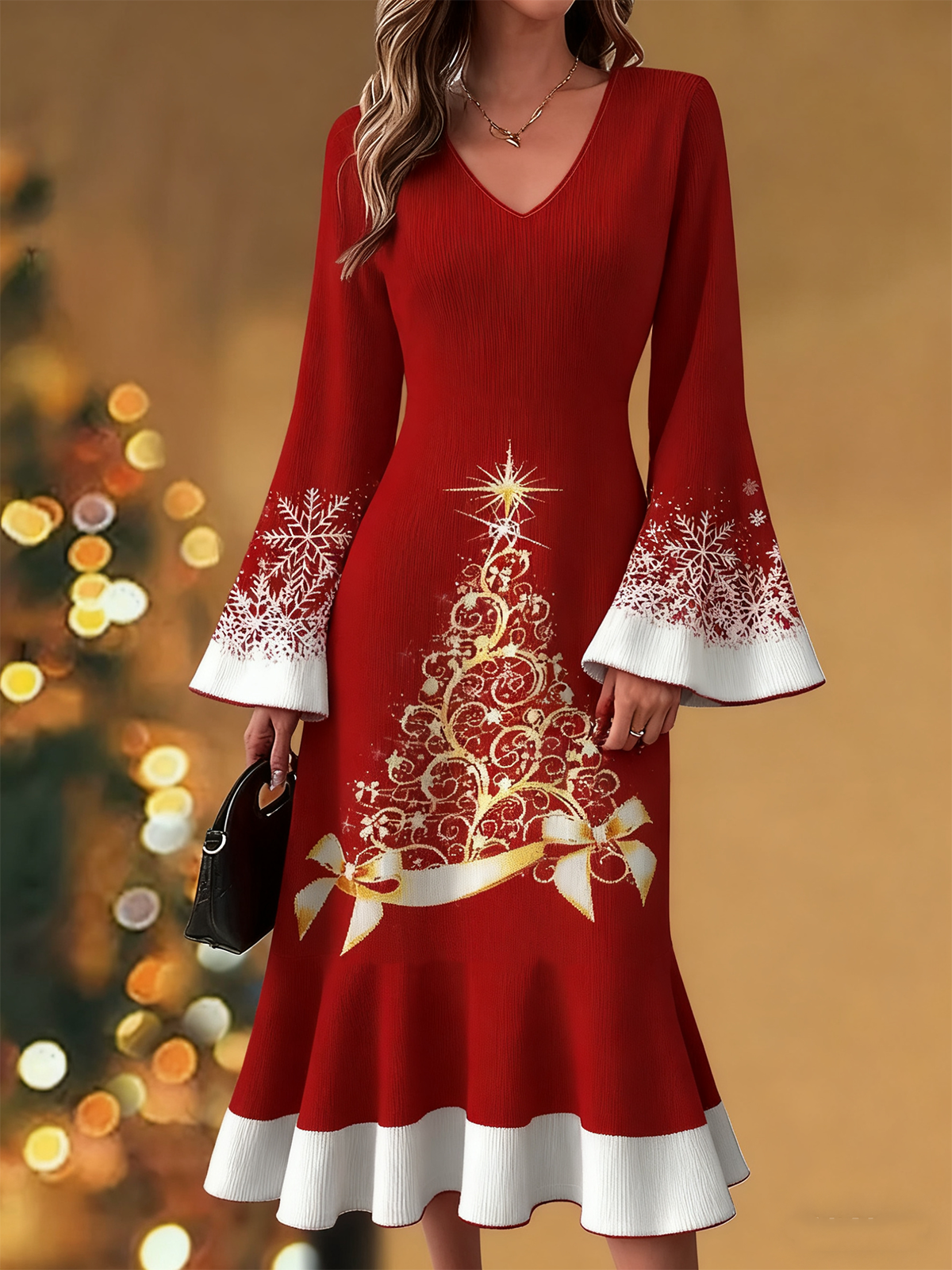 Sexy Regular Fit Knitted Sweater Dress With No