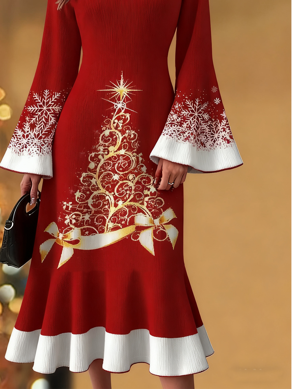 Sexy Regular Fit Knitted Sweater Dress With No