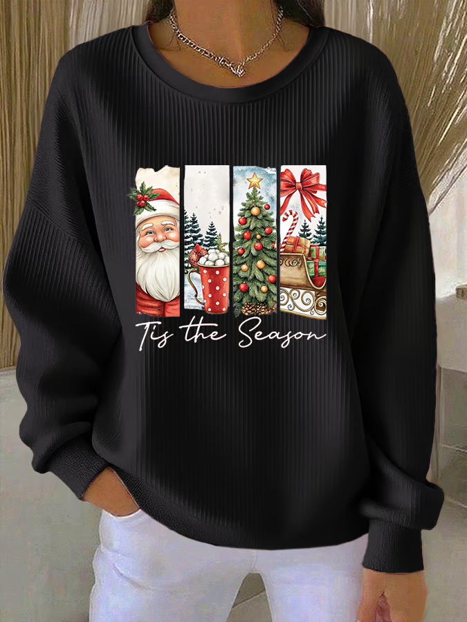 Printing Christmas Casual Crew Neck Sweatshirt