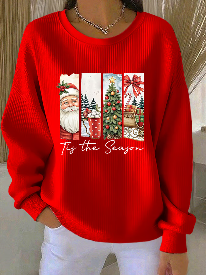 Printing Christmas Casual Crew Neck Sweatshirt