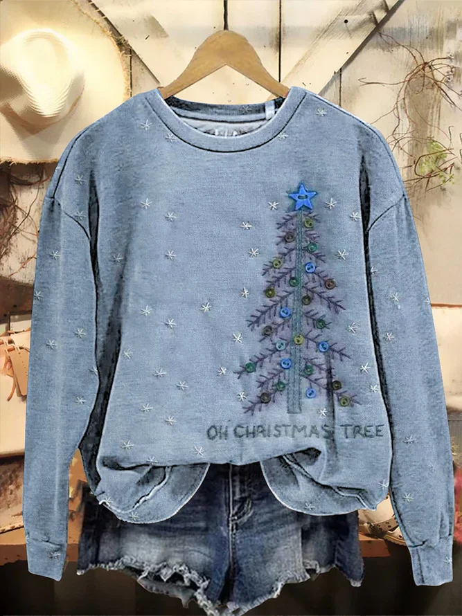 Casual Christmas Tree Sweatshirt