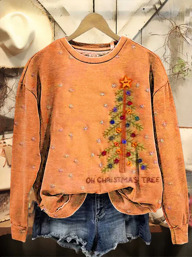 Casual Christmas Tree Sweatshirt