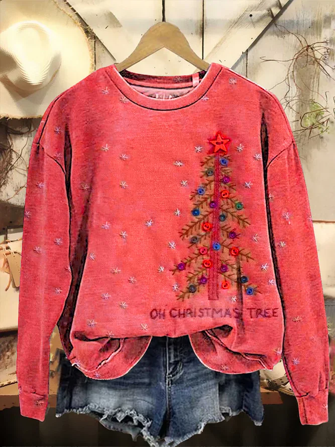 Casual Christmas Tree Sweatshirt