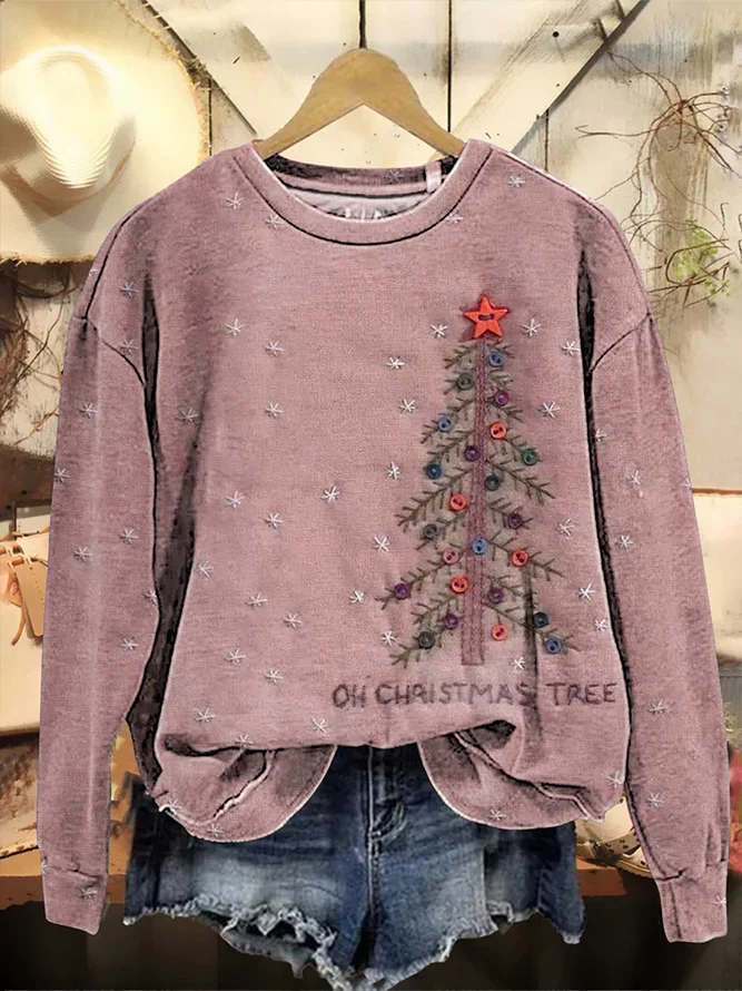 Casual Christmas Tree Sweatshirt