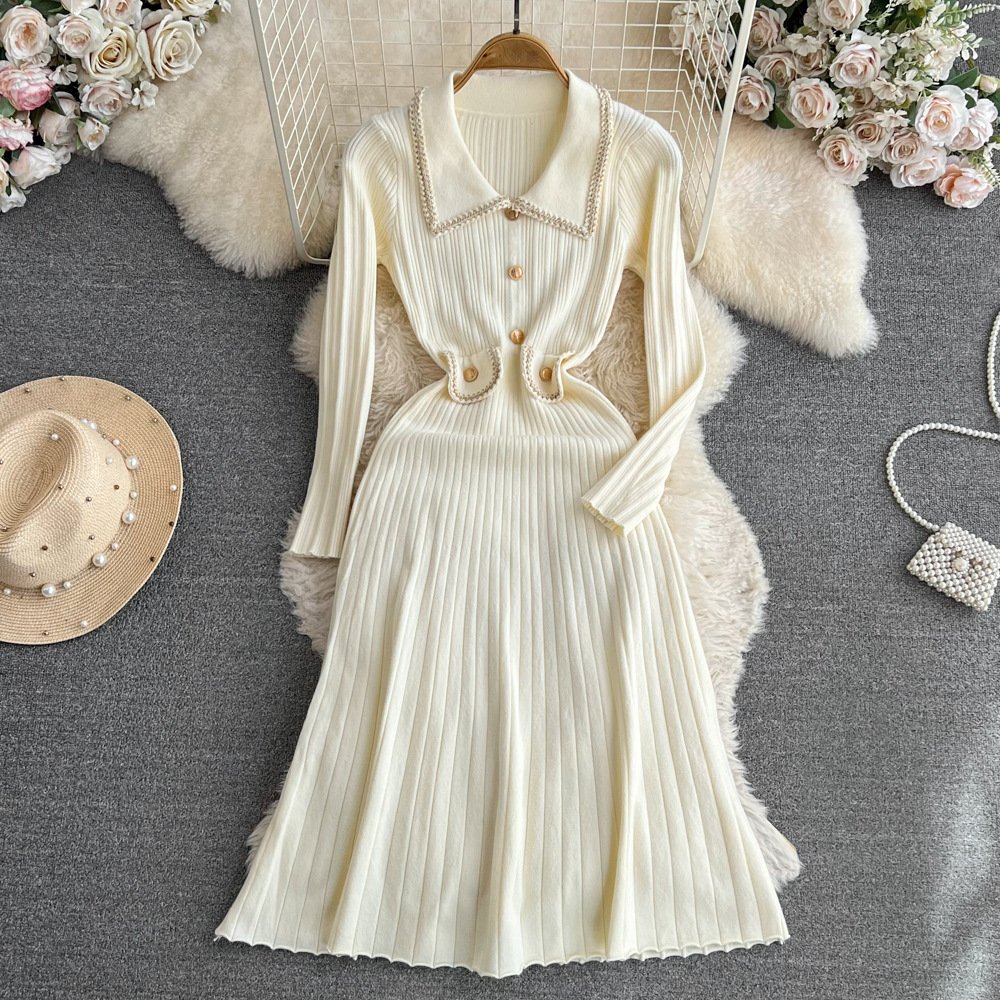 Others Sexy Multicolor Block Wool/Knitting Dress With No