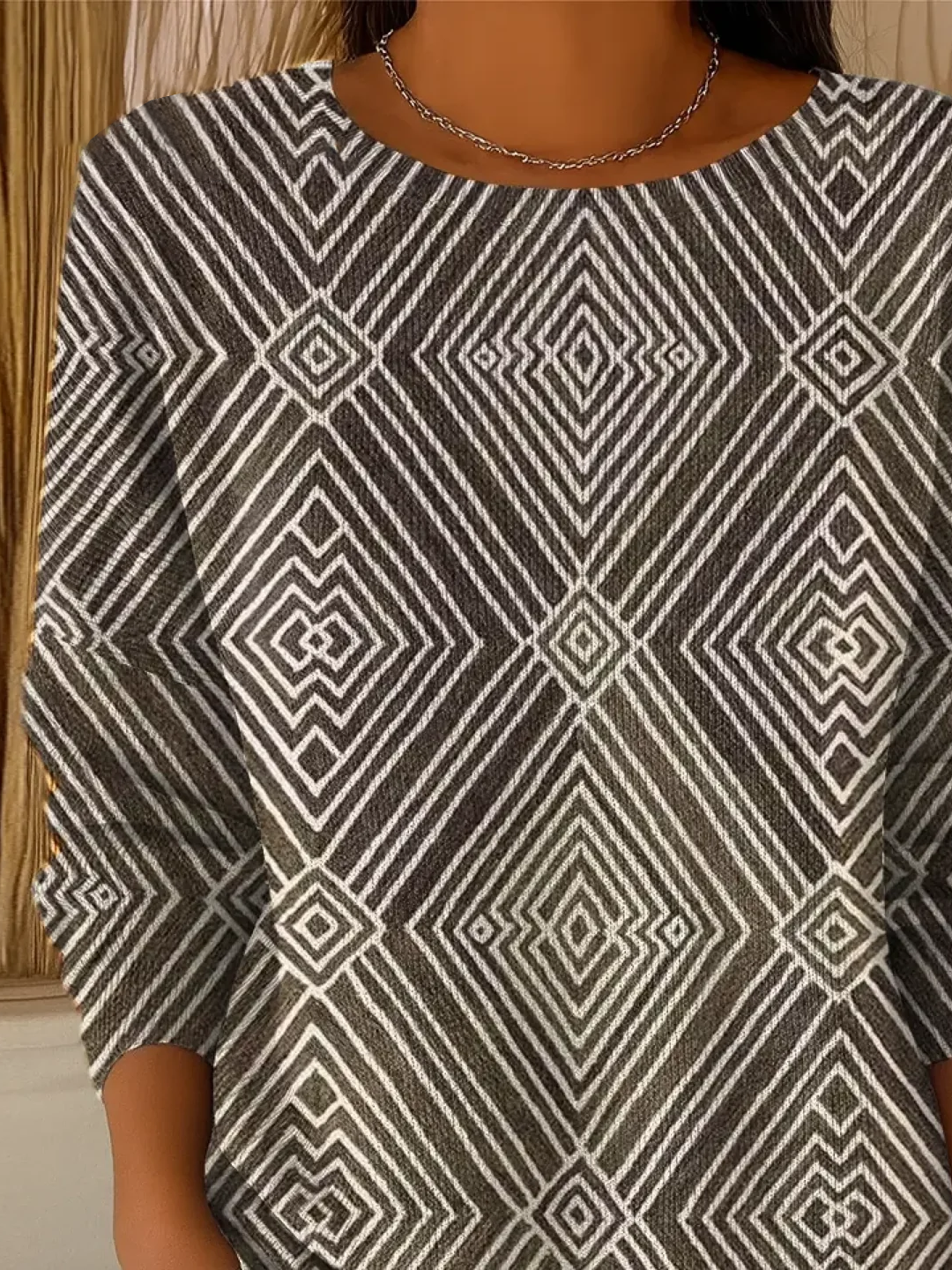 Casual Regular Fit Printing Crew Neck Sweater