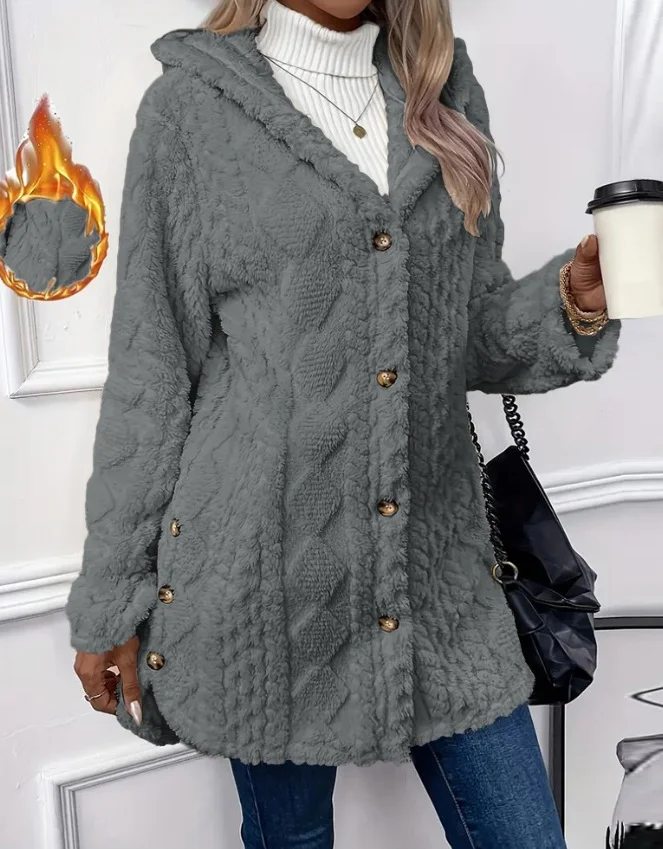 Casual Plain Fluff/Granular Fleece Fabric Teddy Jacket