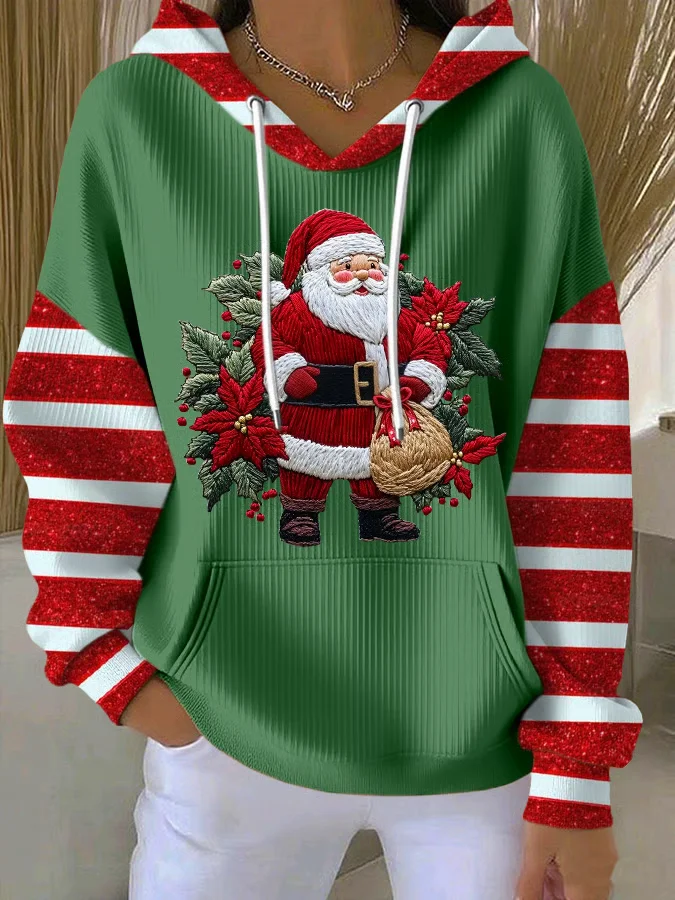 Casual Printing Hoodie Santa Claus Hoodie