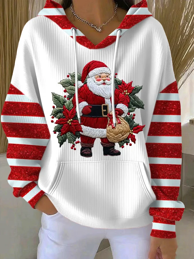 Casual Printing Hoodie Santa Claus Hoodie