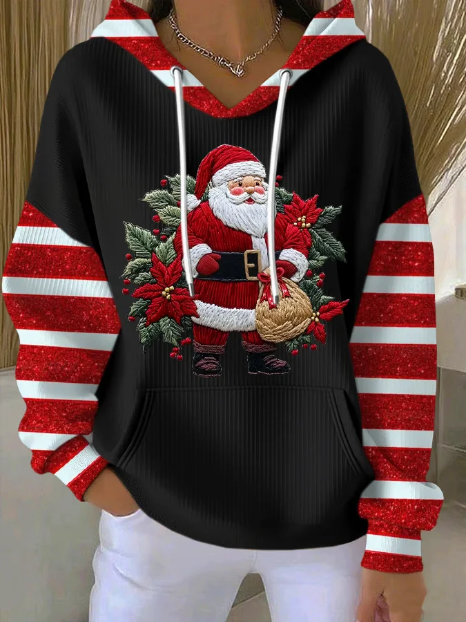 Casual Printing Hoodie Santa Claus Hoodie
