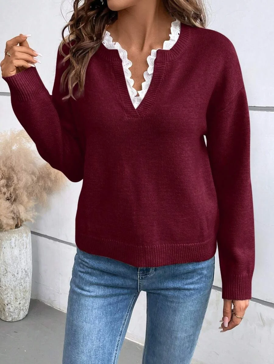 Loose Plain Casual Others Sweater