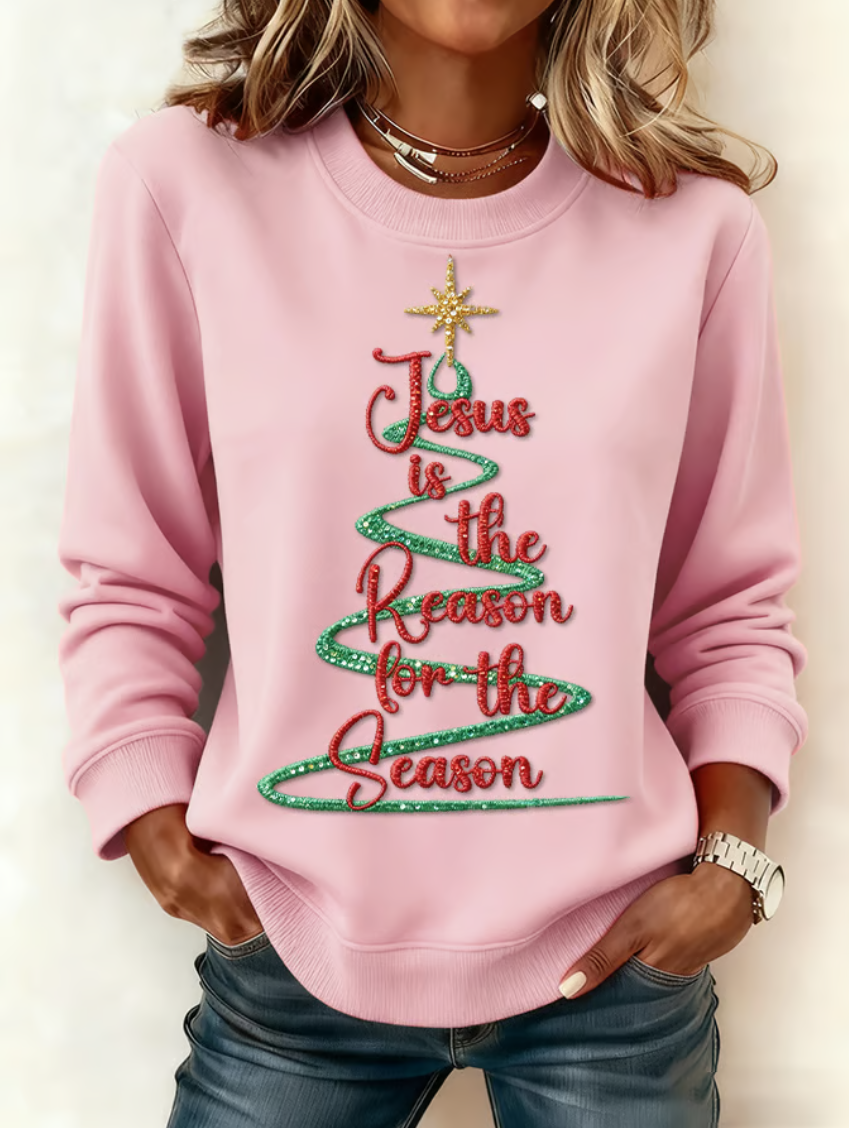 Women'S Casual Faith Print Sweatshirt