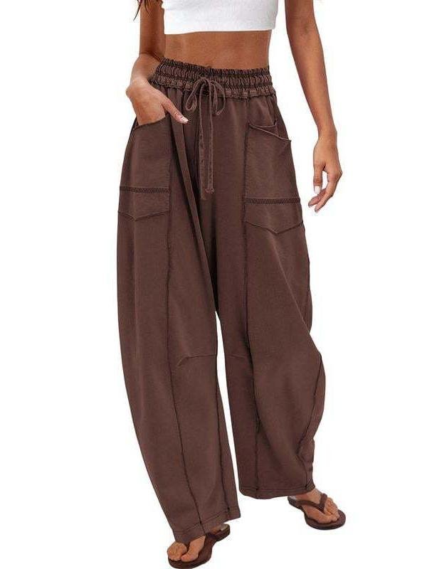 Simple Cotton Plain Loose Pants