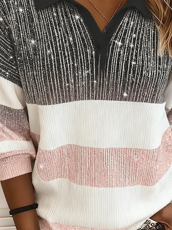 Shawl Collar Casual Loose Plain Sweater