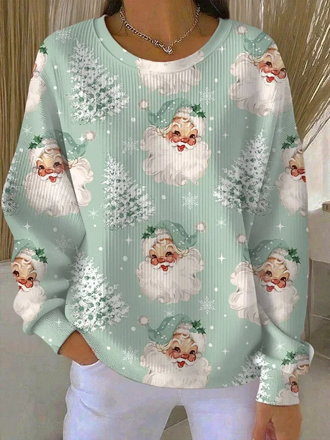 Casual Crew Neck Christmas Sweatshirt