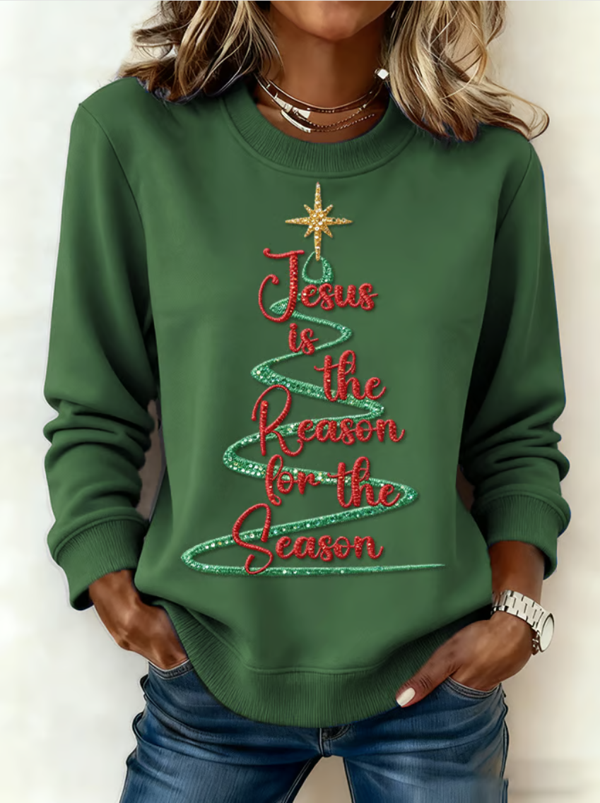 Women'S Casual Faith Print Sweatshirt
