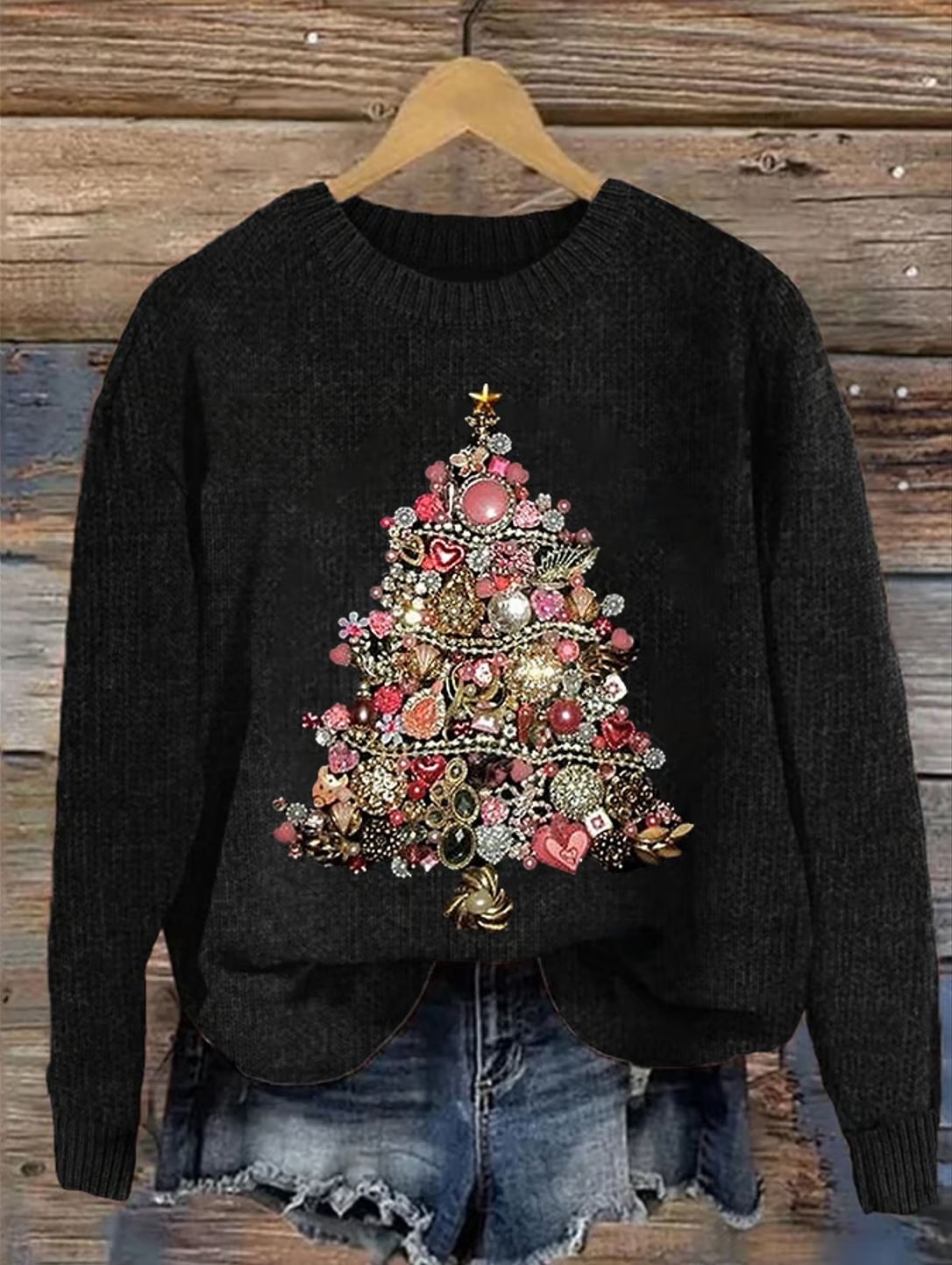 Imitation Cashmere Loose Vintage Crew Neck Sweater