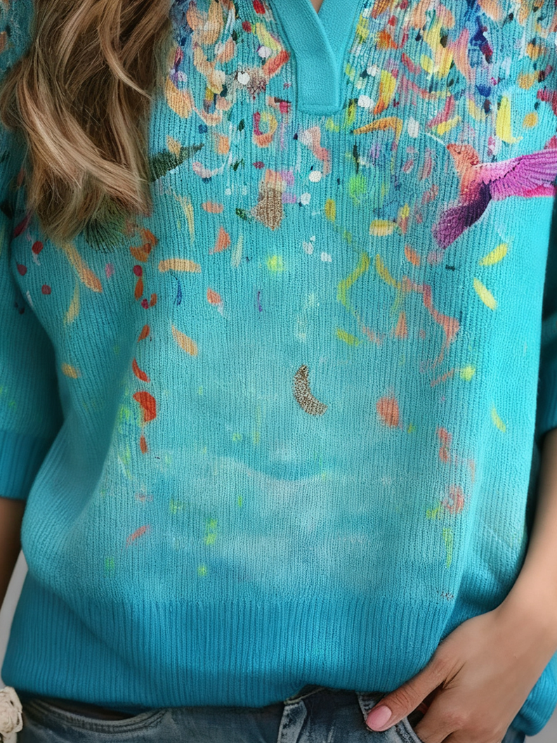 Simple Loose Shawl Collar Sweater