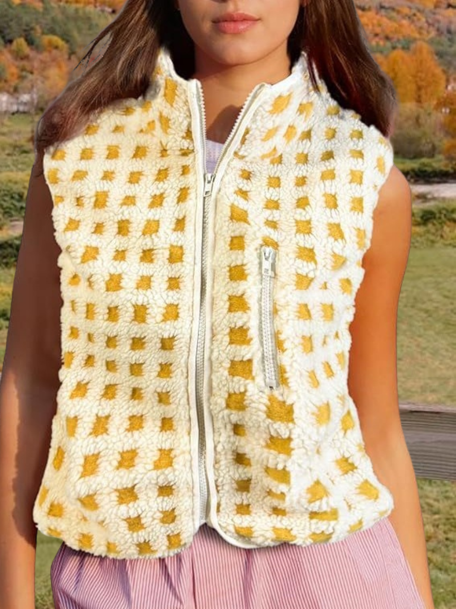 Polyester Cotton Street Mock Neck Regular Fit Vest