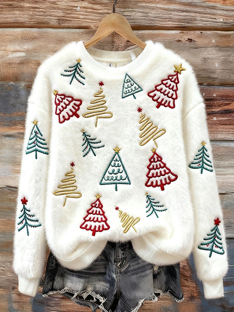 Christmas Loose Casual Flannel Sweatshirt